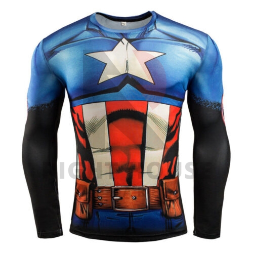 Captain America Compression Shirts Long Sleeve